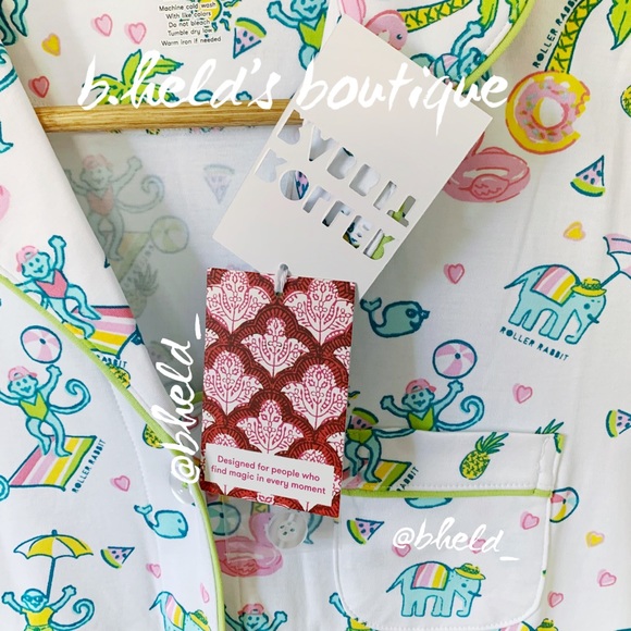 Roller Rabbit Pool Party Polo Pajamas in White Size X-Small (XS) Brand New NWT - Picture 5 of 17